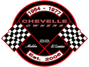 Chevelle Owners Logo Sticker in Black and Red