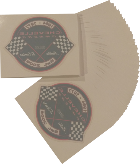 Chevelle Owners Window Decal for inside the glass Logo sticker